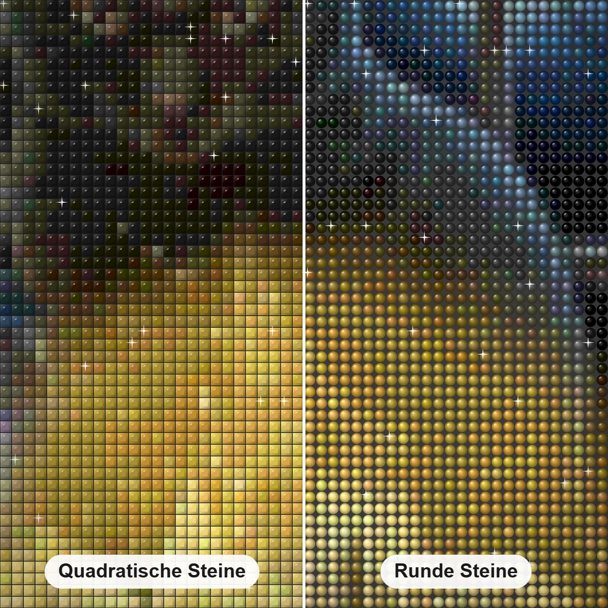 Schwarze Katze & Zauberbuch Diamond Painting Nahaufnahme mit quadratischen und runden Steinen