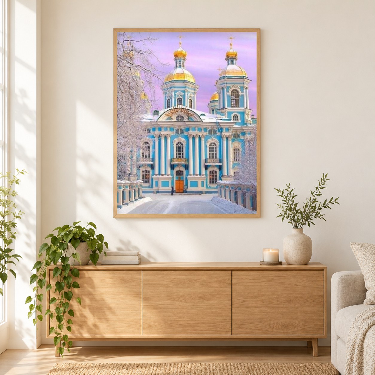 St. Nicholas Naval Cathedral als gerahmtes Diamond Painting im Wohnzimmer