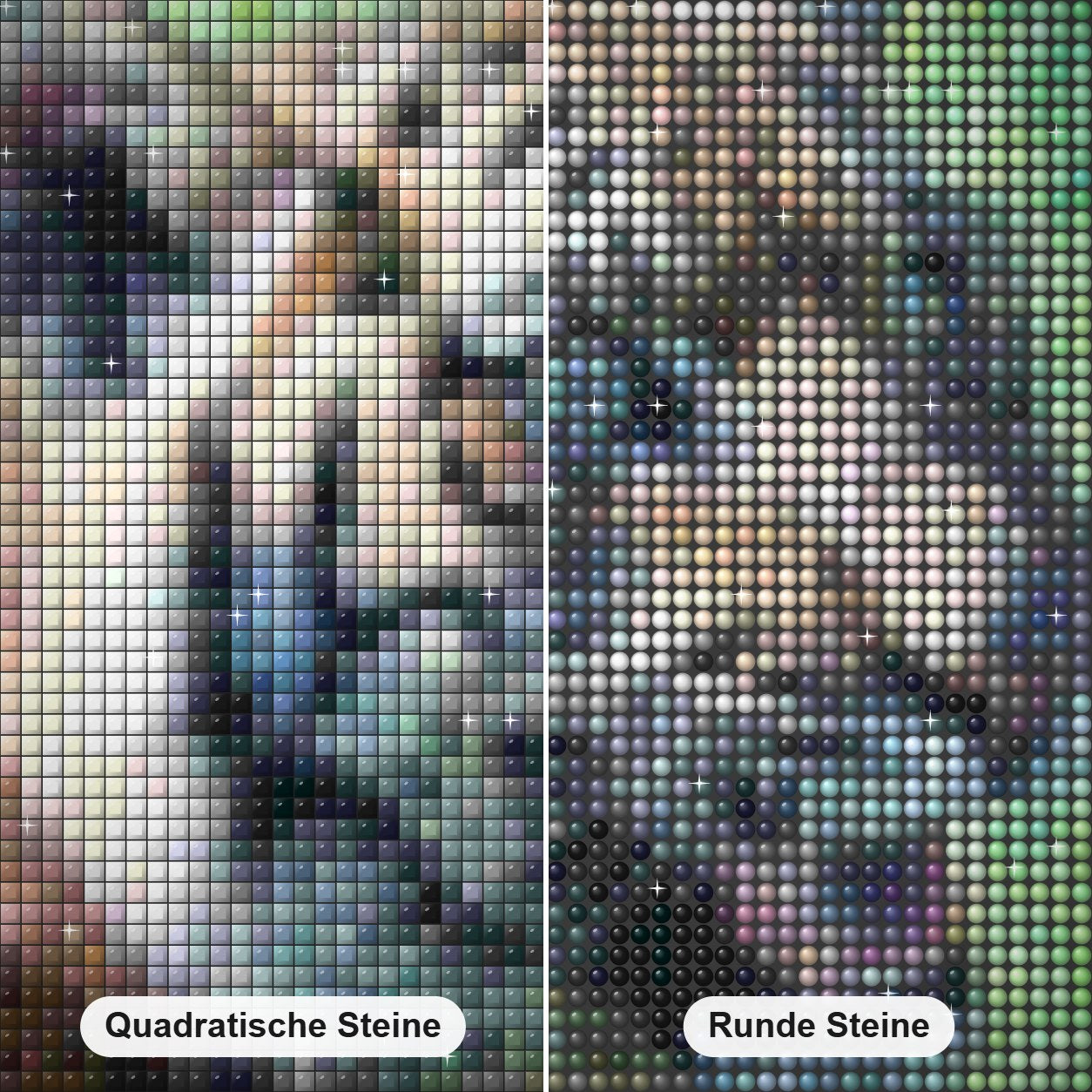 Sumatra-Tigerjunges -  Kunst des Eric Wilson Diamond Painting Nahaufnahme mit quadratischen und runden Steinen