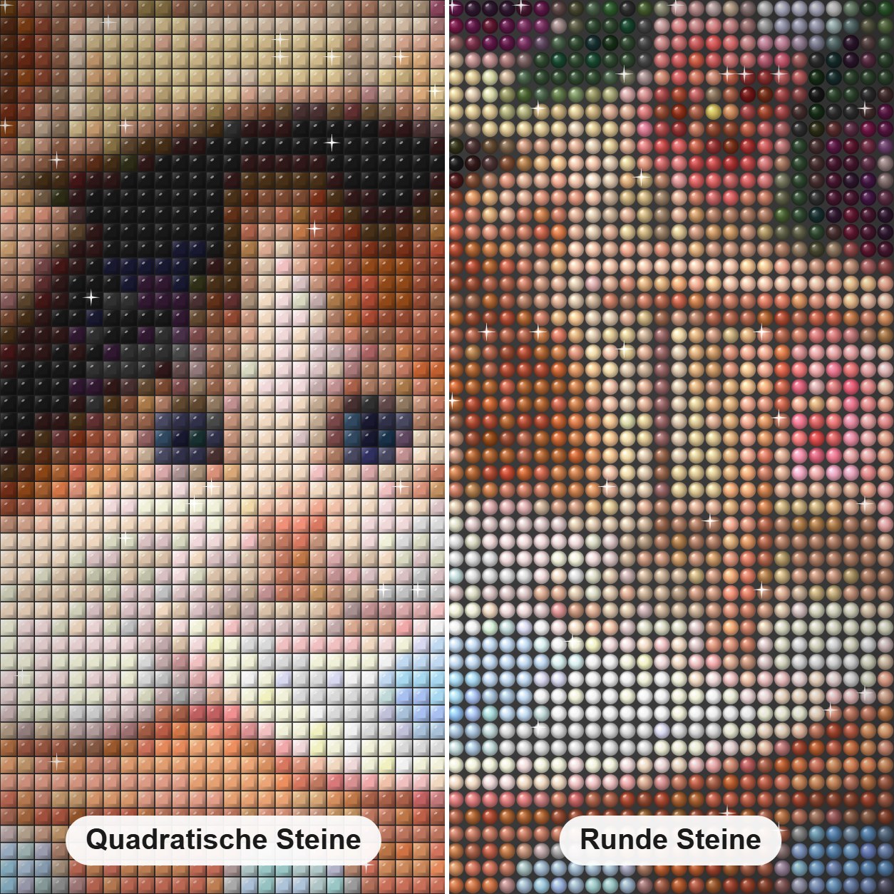 Super süßes Kätzchen & Blume Diamond Painting Nahaufnahme mit quadratischen und runden Steinen