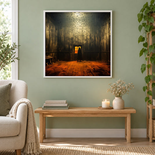 Es gibt keinen Ausweg als gerahmtes Diamond Painting im Wohnzimmer
