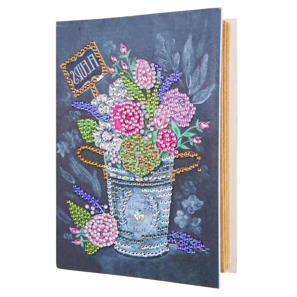 Mehrfarbige Rosen in einer Vase Album Cover - Diamond Painting