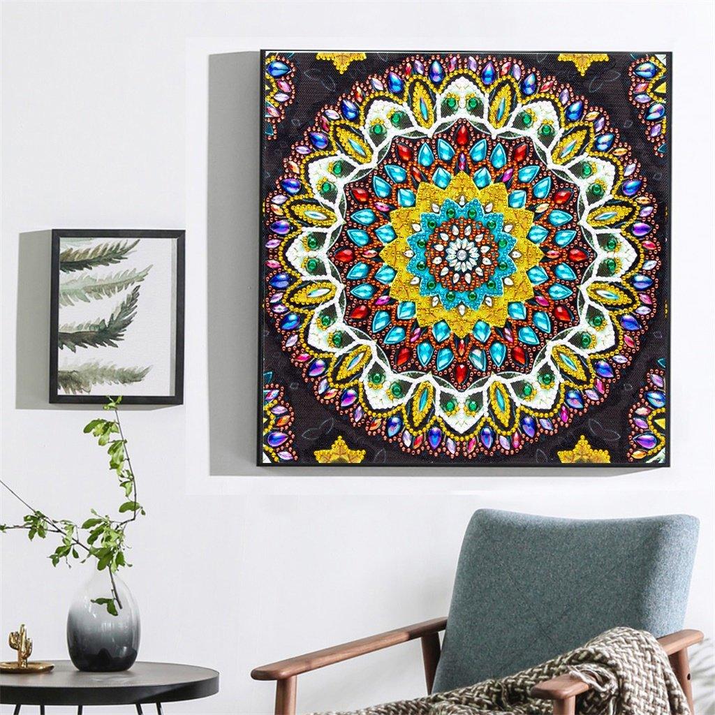 Bunte fantastische Mandala-Kunst - Teilbohrer - Diamond Painting