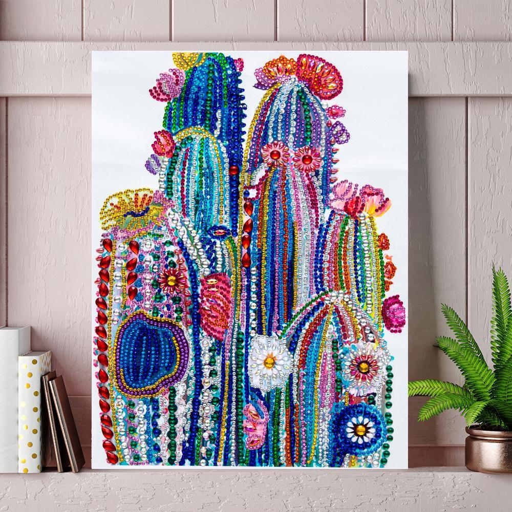 Bunter Kaktus Spezielles Diamond Painting - Diamond Painting