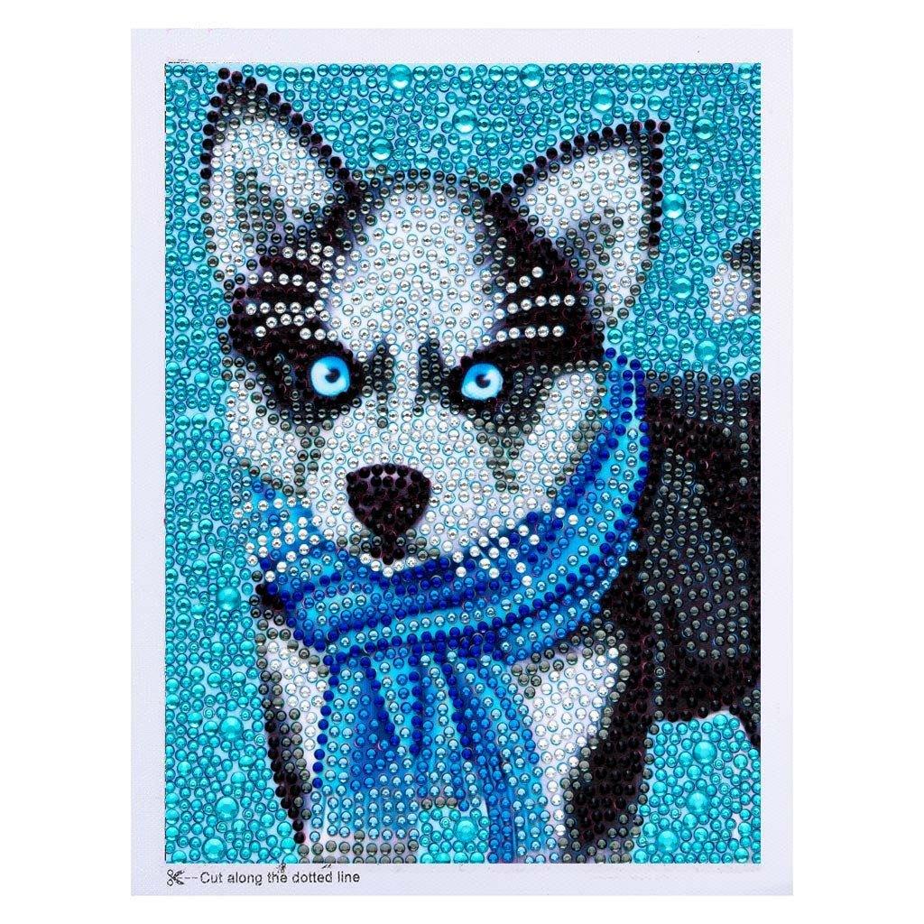 Husky mit Schal Speziell Diamond Painting - Diamond Painting