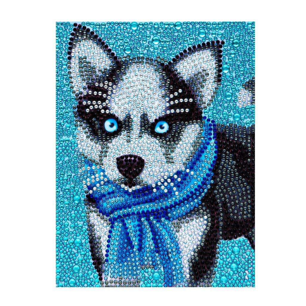 Husky mit Schal Speziell Diamond Painting - Diamond Painting