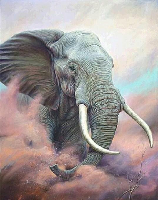 Afrikanischer Stier elephant Diamond Painting - Diamond Painting