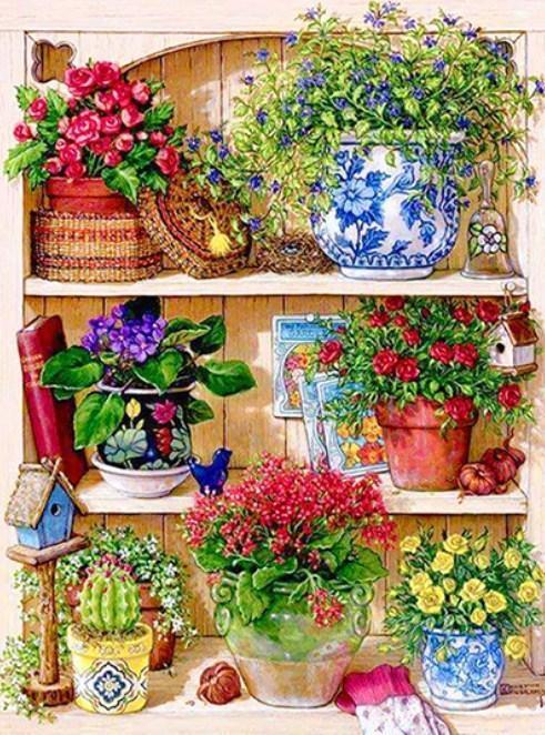 Erstaunliche Blumeneck - Malen durch Diamanten - Diamond Painting