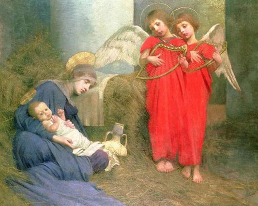 Engel, die das heilige Kind unterhalten - Diamond Painting
