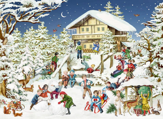 Skihütte - Kunst des Barbara Behr - Diamond Painting