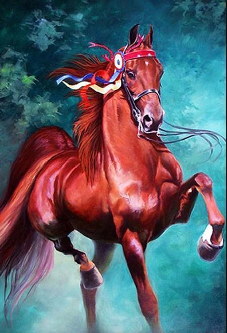 Schönes rotes Pferd - Diamond Painting
