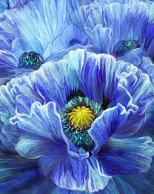 Blaue Mohnblume von Carol Cavalaris - Diamond Painting