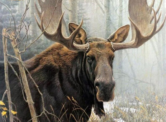 Bull Elch - Malen mit Diamanten - Diamond Painting