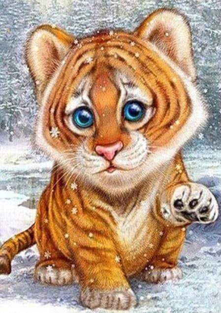 Karikatur Baby Tiger Diamond Painting - Diamond Painting