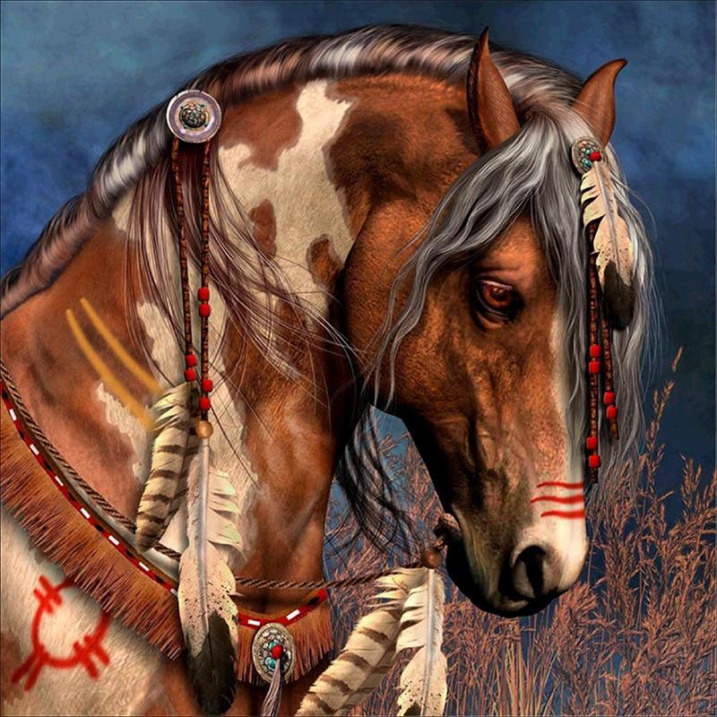 Cherokee Native American pferd - Diamond Painting