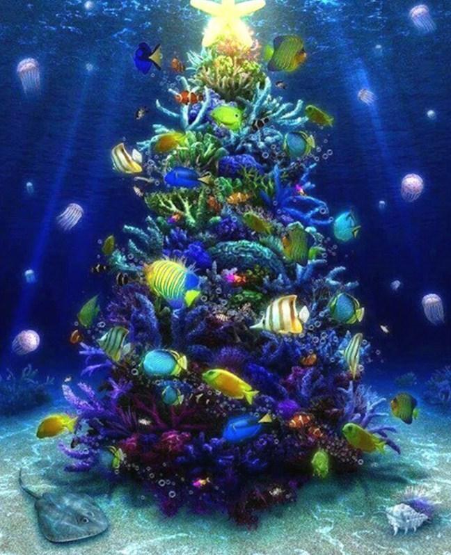 Korallen weihnachtsbaum - Diamond Painting