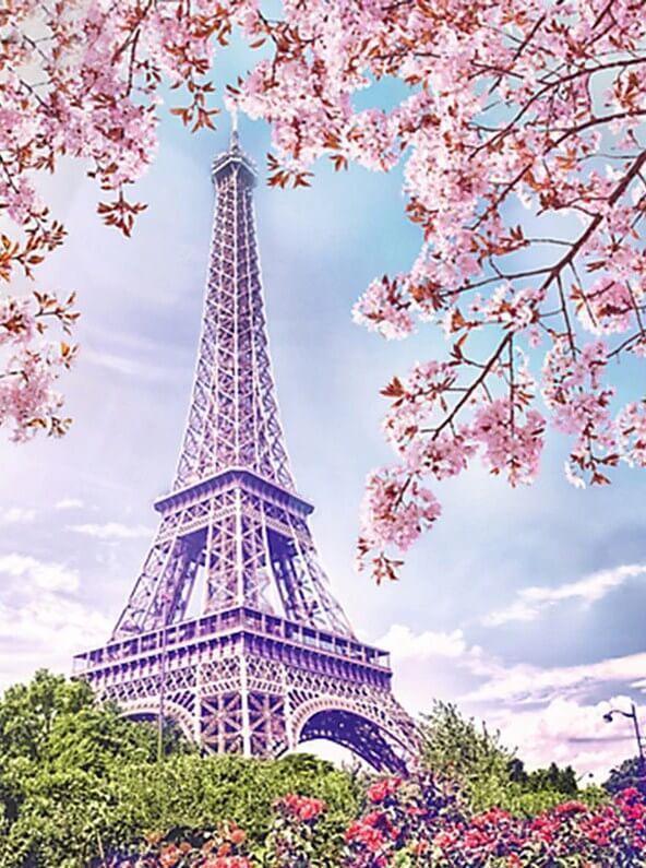 Eiffelturm Landschaft Schönheit - Diamond Painting