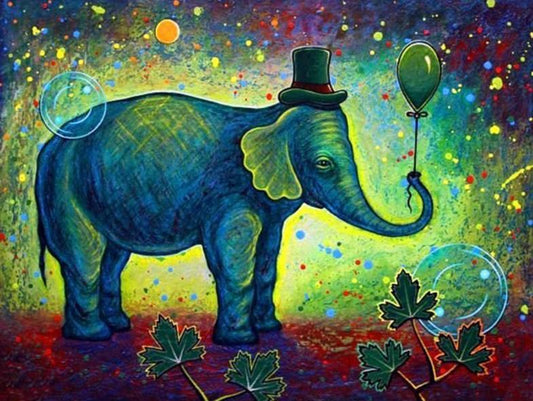 Elefant feiern Geburtstag - Diamond Painting
