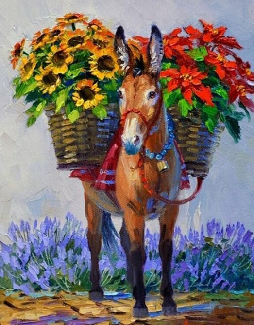 BlumenEsel - Malen mit Diamanten - Diamond Painting