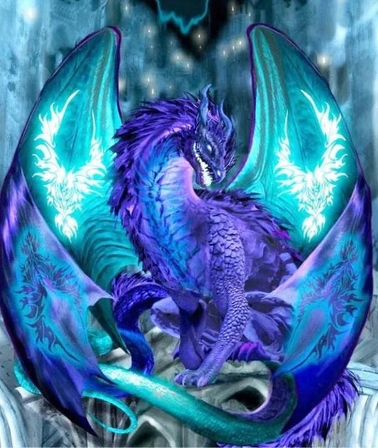 Glühender Drache - Malen mit Diamanten - Diamond Painting