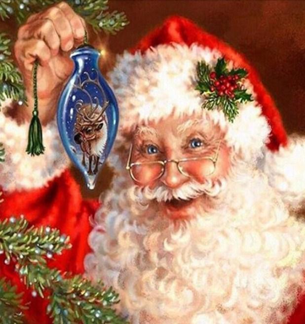 glücklich Santa Claus Farbe mit Diamanten - Diamond Painting