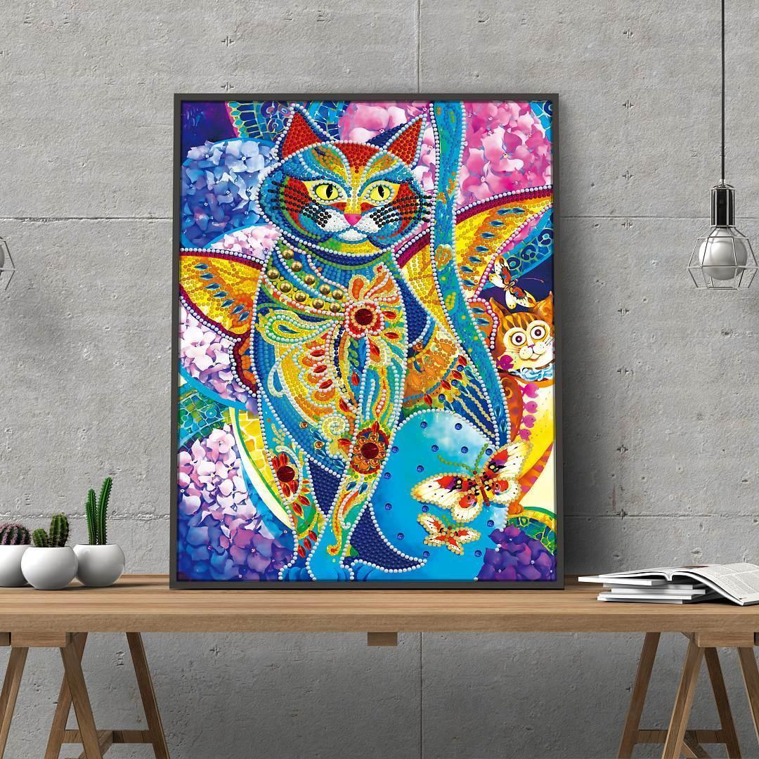 Nachtglühende Ägyptische Katze Diamond Portrait - Diamond Painting