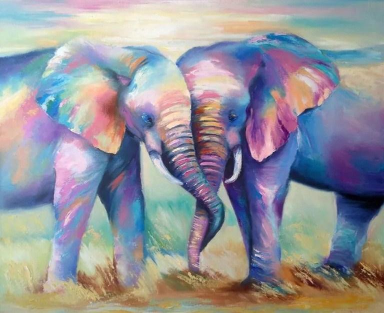 Loving Elephants - Paint by Diamonds - Diamond Painting