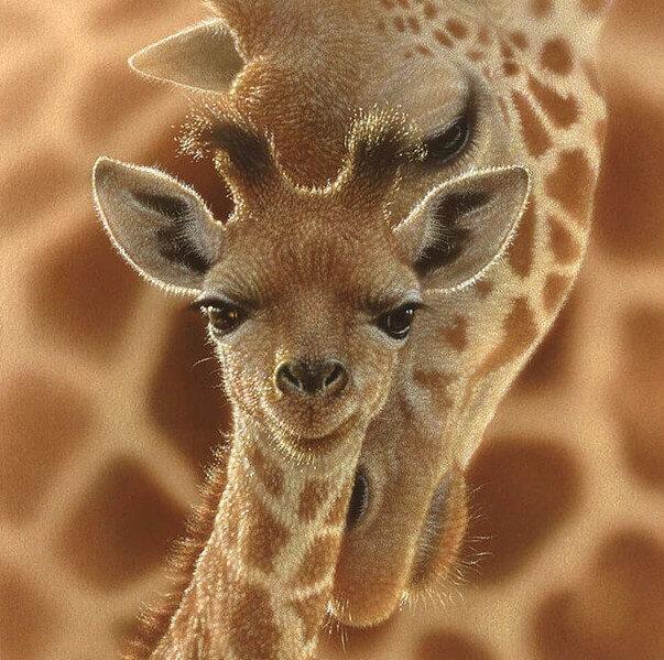 Mutter Giraffe mit Baby - Diamond Painting