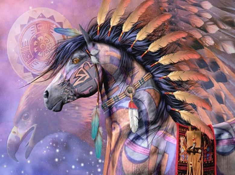 Kriegspferd der amerikanischen Ureinwohner - Diamond Painting