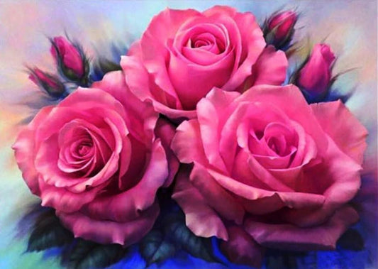 Rosa Rosenschönheit Diamond Painting - Diamond Painting