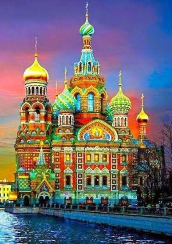 St. Petersburg Kathedrale Moskau - Diamond Painting