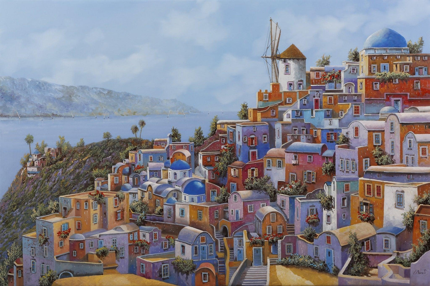 Die warmen Farben Griechenlands - Kunst des Guido Borelli - Diamond Painting