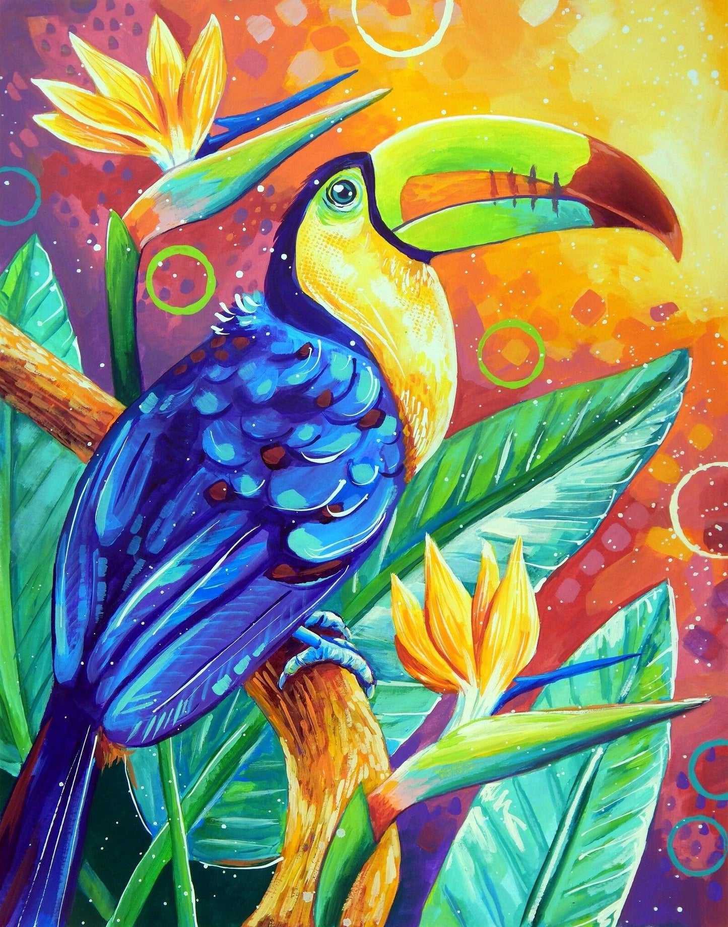 Tukan unter den Paradiesvögeln - Kunst des Sandra Trubin - Diamond Painting