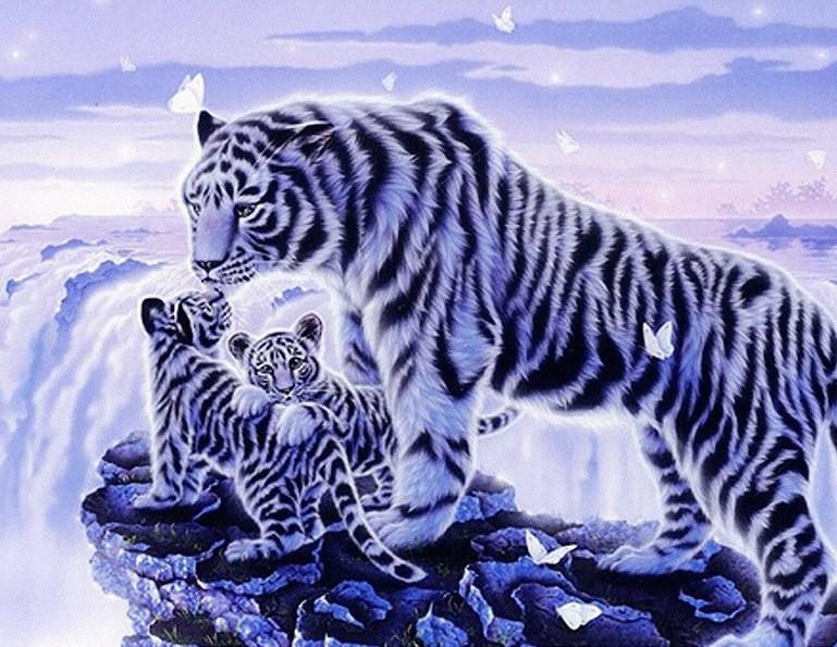 weiße Tiger DIY Malerei Kit - Diamond Painting