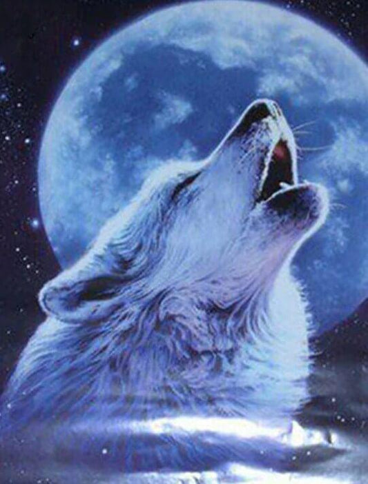Wolf heult nachts - Diamond Painting