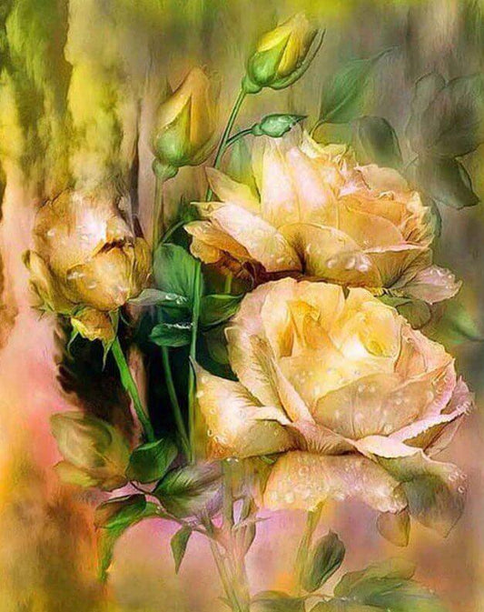 Gelbe Rosen Diamond Painting Kit - Diamond Painting