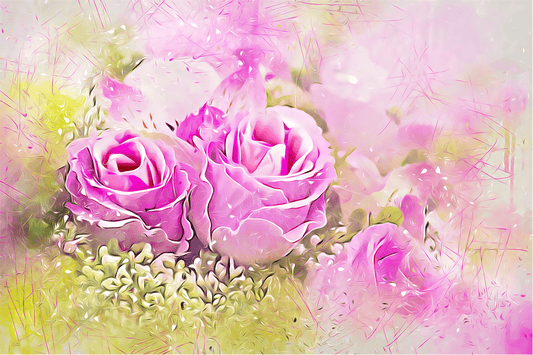 Nebliger Rosenstrauß - Kunst des Denise Dundon - Diamond Painting