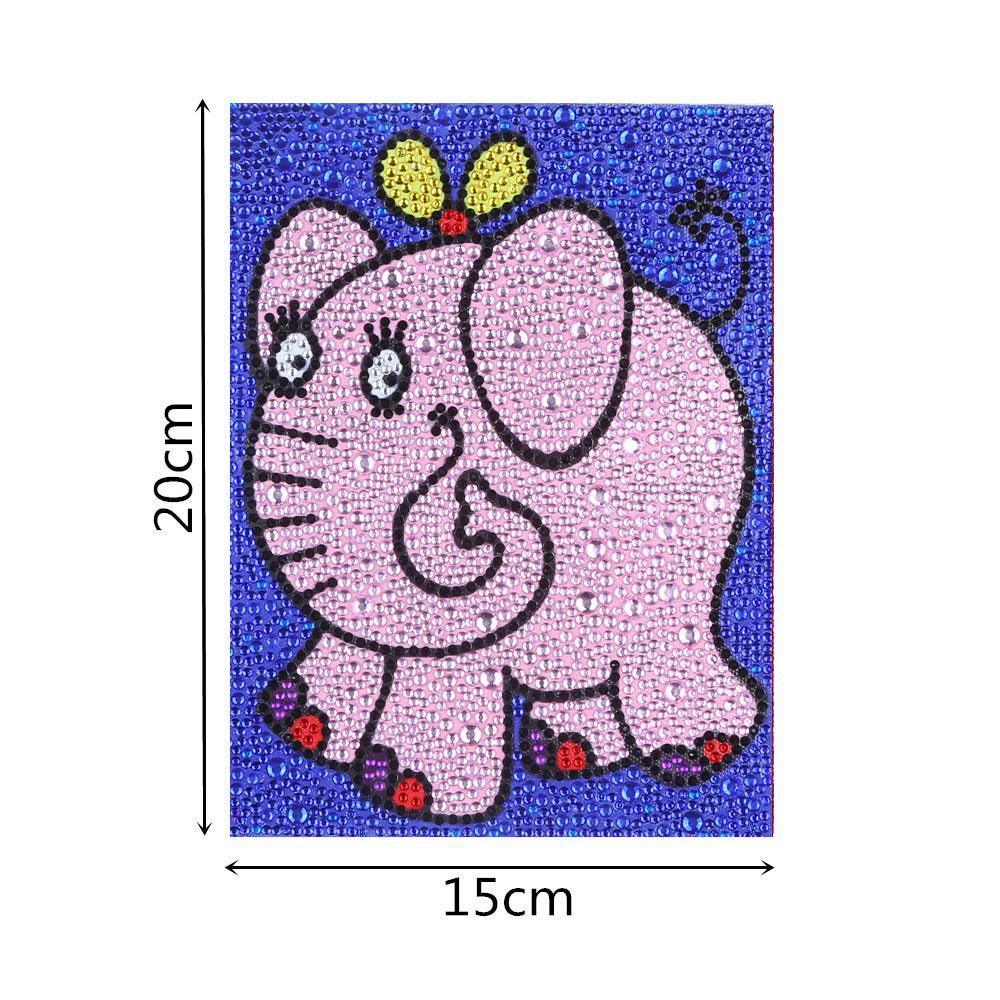 Animierter rosa Elefant - Spezial Diamond Painting - Diamond Painting