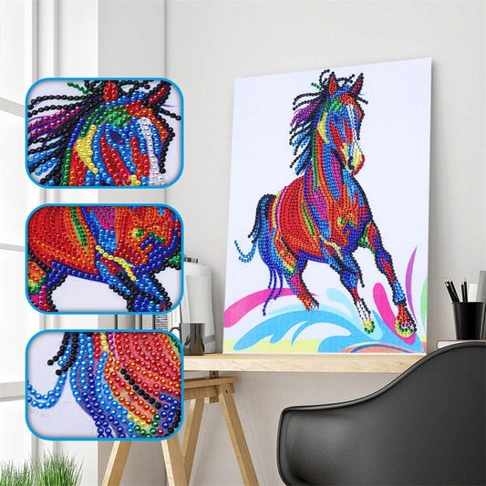 Sprintendes Pferd Spezial Diamond Painting - Diamond Painting
