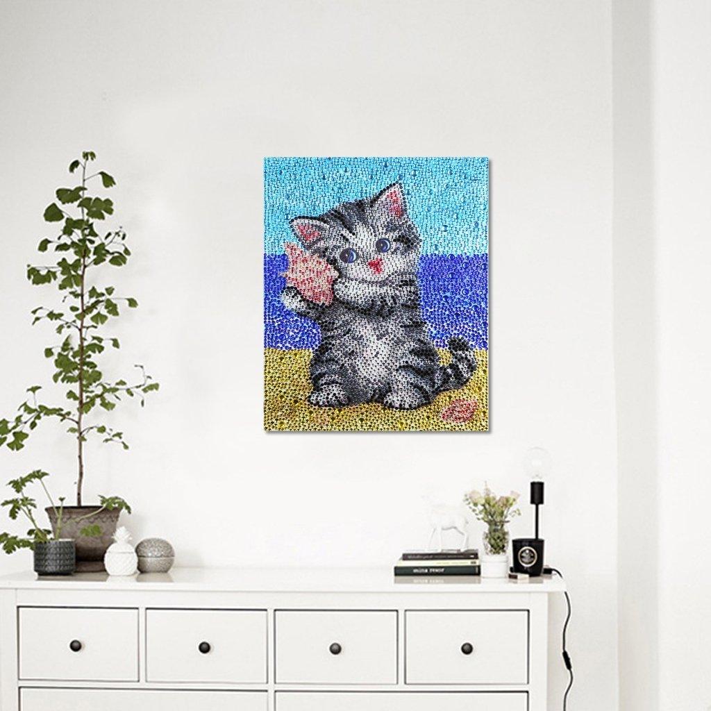 Katze am Strand - Spezial Diamond Painting - Diamond Painting