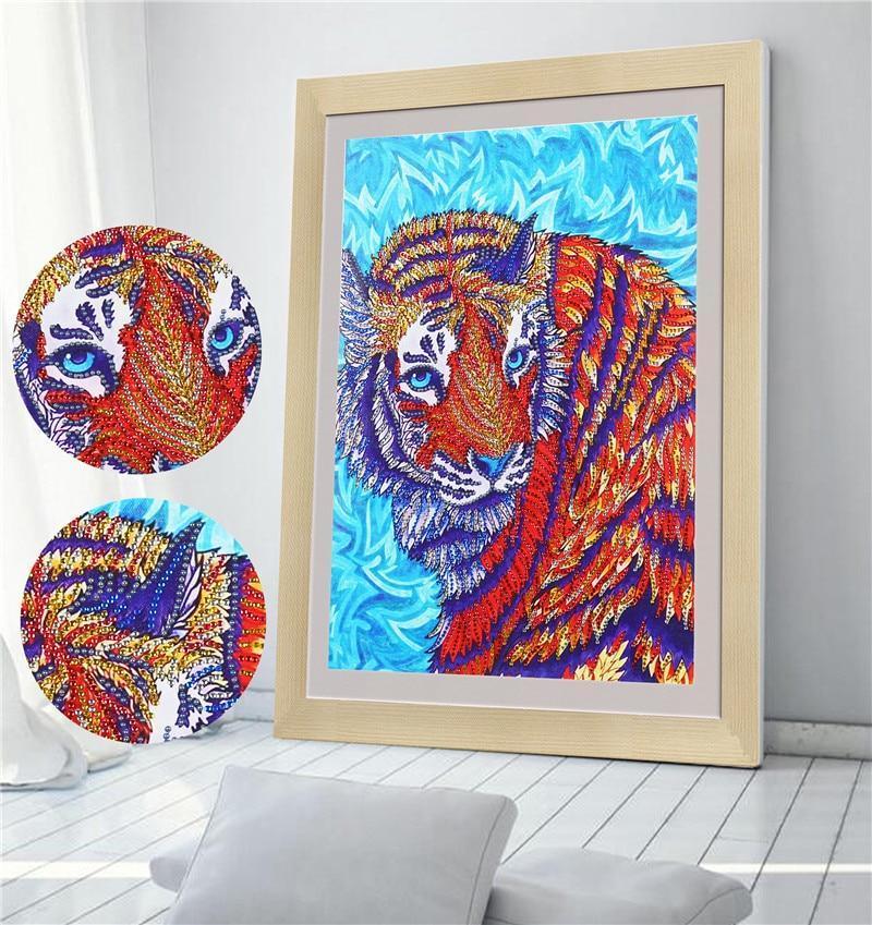 Wunderschöner wilder Tiger - Spezial Diamond Painting - Diamond Painting