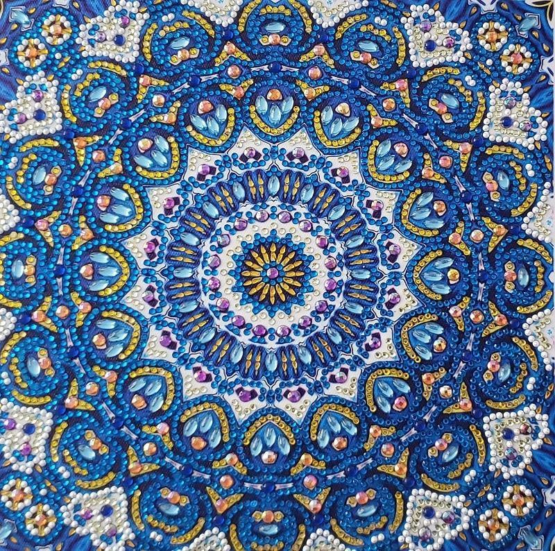 Blaues abstraktes Mandala - Spezial Diamond Painting - Diamond Painting