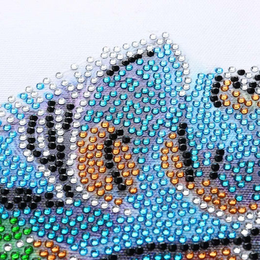 Katzen spielen mit Schmetterling - Spezial Diamond Painting - Diamond Painting