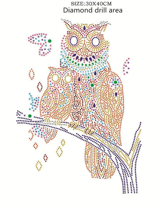 Künstlerische Eulenfamilie - Spezial Diamond Painting - Diamond Painting