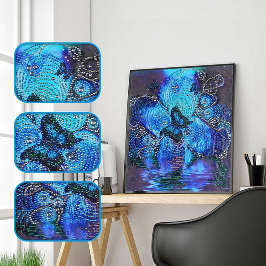 Blauer Schmetterling - Spezial Diamond Painting - Diamond Painting