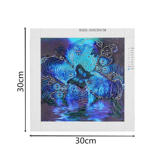 Blauer Schmetterling - Spezial Diamond Painting - Diamond Painting