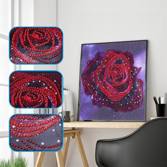 Eine rote Rose - Spezial Diamond Painting - Diamond Painting