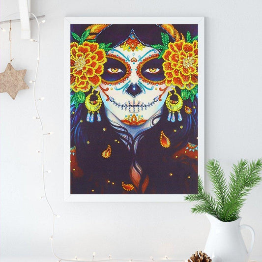 Halloween Frauen und Blumen - Spezial Diamond Painting - Diamond Painting