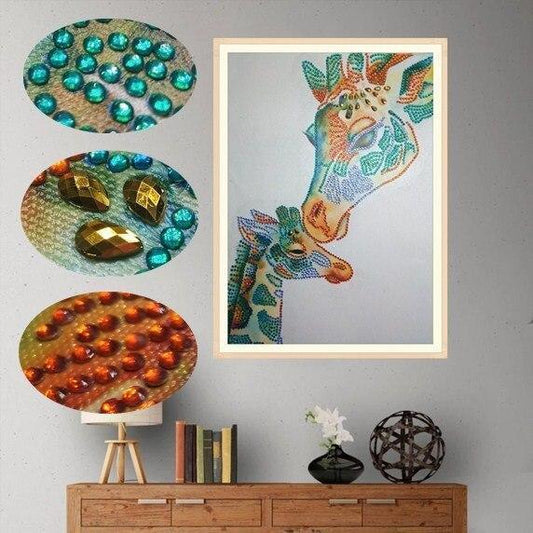 Giraffen familie - Spezial Diamond Painting - Diamond Painting