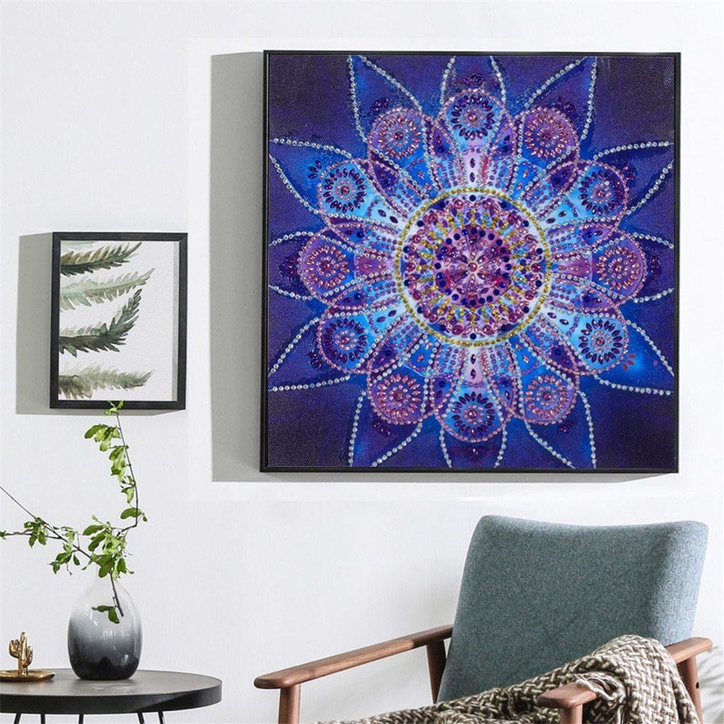 Abstrakte Mandala-Blume - Spezial Diamond Painting - Diamond Painting